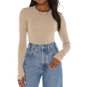 ENZA COSTA Fitted Metallic Crew